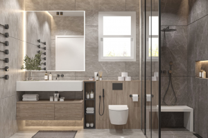 Дизайн визуализация проекта ванной комнаты