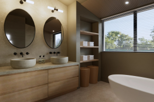 Дизайн визуализация проекта ванной комнаты