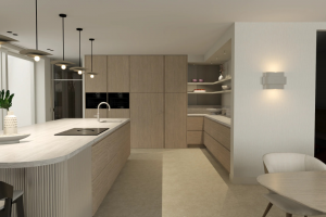 Дизайн визуализация проекта кухни