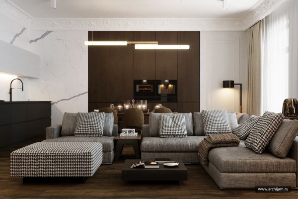 Дизайн-проект интерьера гостиной