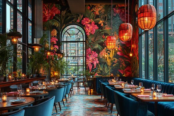 miraart0482_A_modern_restaurant_with_long_tables_and_plush_blue_