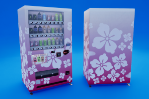 Стилизованная Game Ready модель японского автомата с напитками