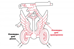 Эмблема в виде изображения плохого качества в контур