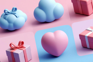 ЗD иконки тематики Love