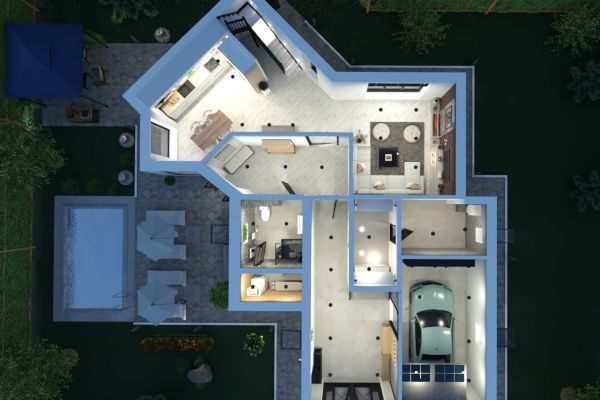 Коттедж. Перепланировка гаража под входную группу с гардеробной