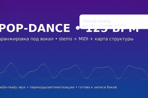 Pop-dance 125 BPM — аранжировка под вокал • radio-ready • stems+MIDI+карта