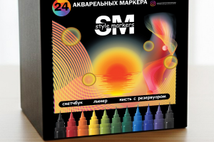 Лицевая сторона коробки для маркеров.