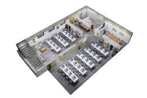 Офис 150кв м планировка 3d + планировка и чертеж