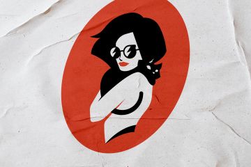 Логотип женщины с котом