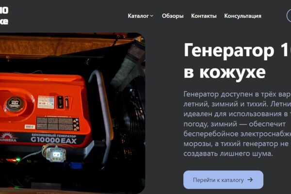 Интернет магазин для продажи генераторов