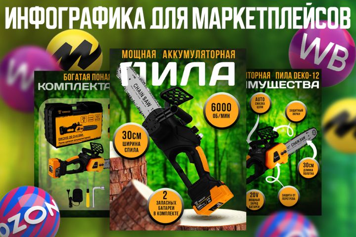 Инфографика для маркетплейсов/дизайн карточек товаров - 5575945