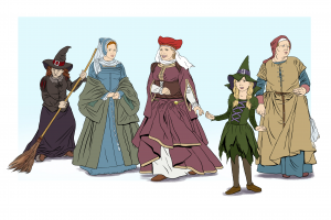 Иллюстрация " Жительницы средневекового города".