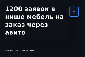 1200 заявок нв нише мебель на заказ через авито