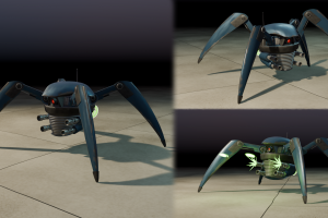 3D модель робота-паука c анимацией
