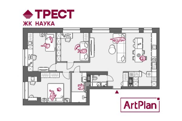 Оформление планов застройщика ТРЕСТ для ЖК "Наука"