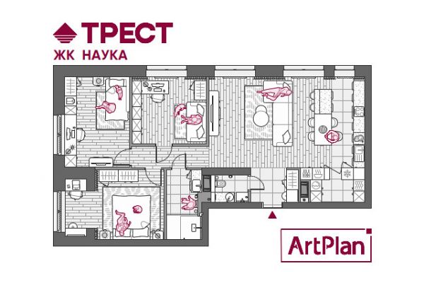Оформление планов застройщика ТРЕСТ для ЖК Наука