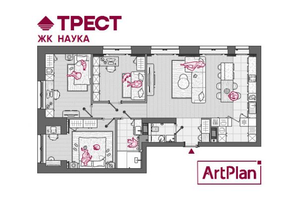 Оформление планов застройщика ТРЕСТ для ЖК Наука