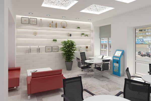 Интерьер офиса продаж авиабилетов