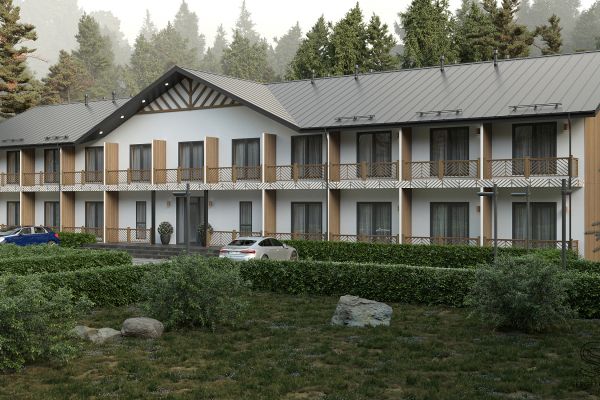 3D визуализация гостиницы, дневное время