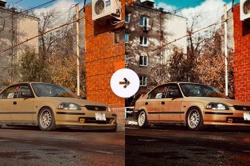 Фото автомобиля в стиле пленочной фотографии