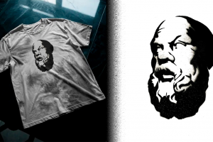 Стилизованный принт Сократа для футболки