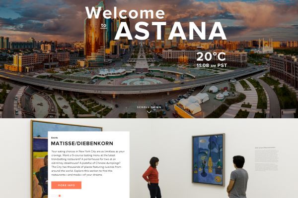 Астана - сайт каталог мероприятий и заведений к международному форуму 2016