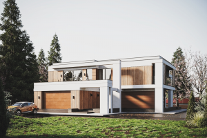 3d визуализация загородных домов на участке.