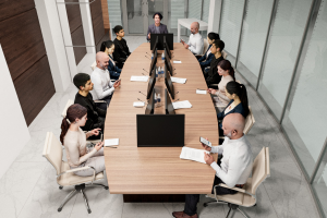 3d визуализация переговорной и кабинета.