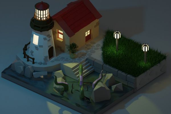 3D Сцена "Маяк"