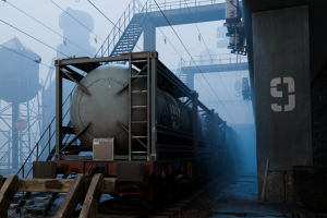 Атмосферная сцена с поездом