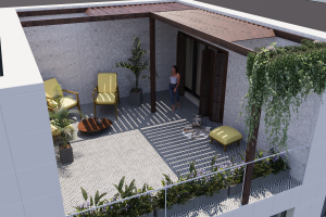 Терраса в многоквартирном жилом доме