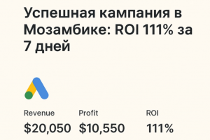 Успешный запуск с источника GoogleUAC на гео Мозамбик, gambling