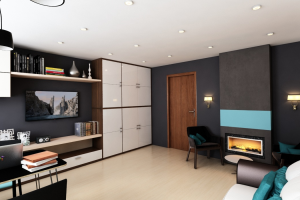 Проект гостиной. Планы и варианты визуализаций