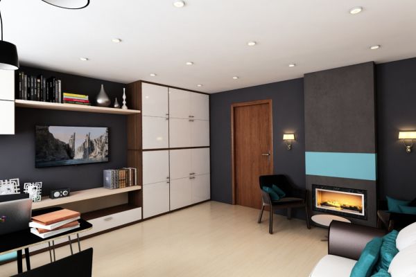 Проект гостиной. Планы и варианты визуализаций