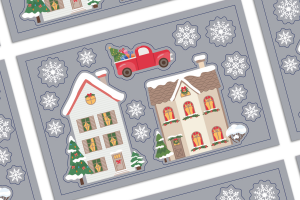 Дизайн новогодних наклеек на окно