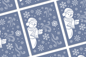 Дизайн новогодних наклеек на окно