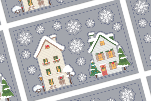 Дизайн новогодних наклеек на окно