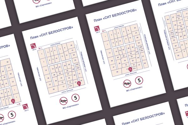 Схема СНТ "Белоостров"