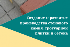 Бизнес-план создания и развития производства стенового камня, тротуарной плитки и бетона