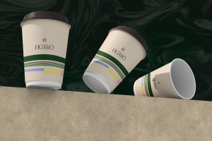 Дизайн бумажного стакана для бренда Figaro