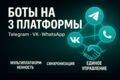 Боты на 3 платформы: Telegram + VK + WhatsApp единая база