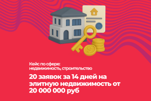 20 заявок за 14 дней на элитную недвижимость от 20 000 000 руб