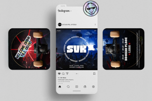 Визуалы для соцсетей ивент-агентства POTUSOVKA (3 мероприятия)