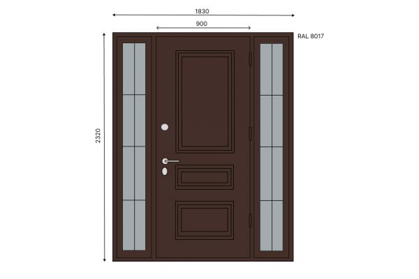 отрисовка двери для завода изготовителя, с размерами
