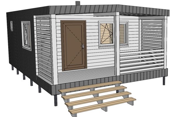 Баня на сваях