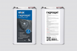 Дизайн оформление этикетки, для пропитки по бетону и камню ГИДРОЩИТ.