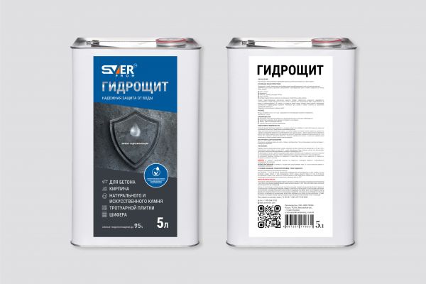 Дизайн оформление этикетки, для пропитки по бетону и камню ГИДРОЩИТ.