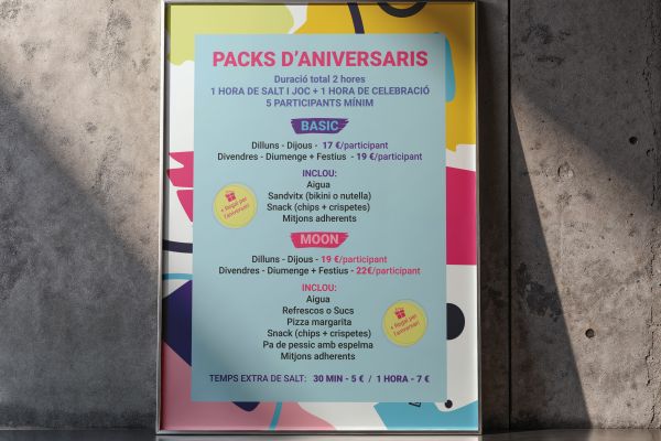 Дизайн оформление постера, для детского парка "Moonsters jump"