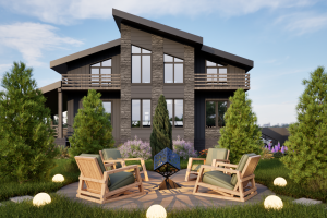 Визуализация благоустройства участка в коттеджном посёлке "Лесное Озеро"