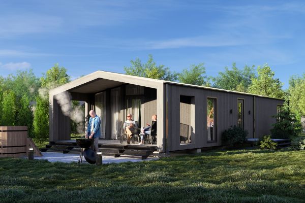 Типовые дома "Барнхаус" для глэмпинга LOKA (три вида)